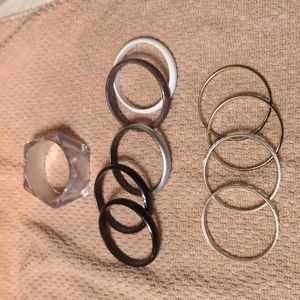 Bracelets lot of 10 and feather earrings